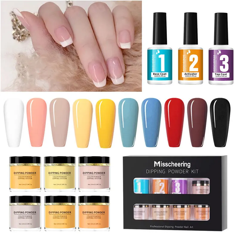 

Dipping Powder Kit Nail Extension Design Nail Glitter Manicure Infiltration Powder Set Without Baking Lamp French