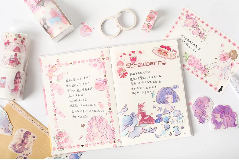 Золотая декоративная лента Bullet Journal васи лента Набор японских бумажных стикеров Скрапбукинг Клей васитап кавайные канцелярские принадлежности