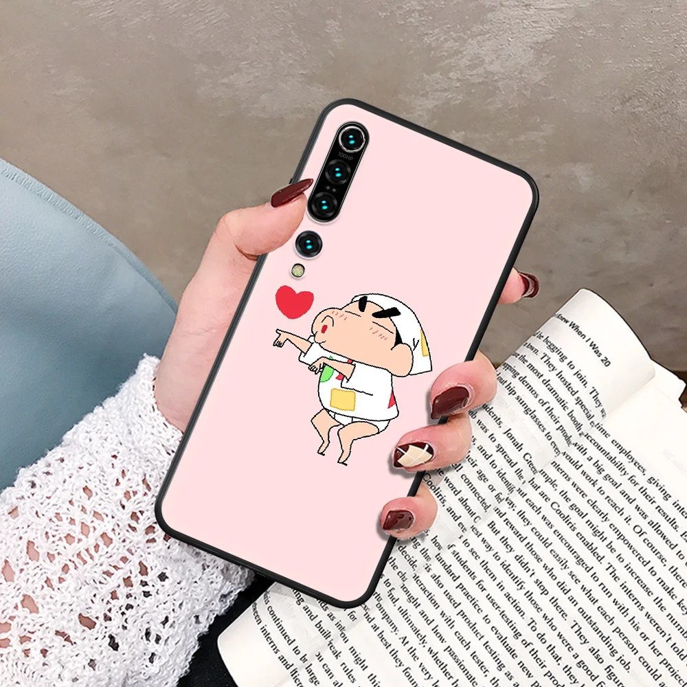 

Anime cute crayons Shinchan Phone Case For Xiaomi Mi Note 10 A3 9 MAX 3 A2 8 9 Lite Pro Ultra black Bumper Pretty Shell Fashion