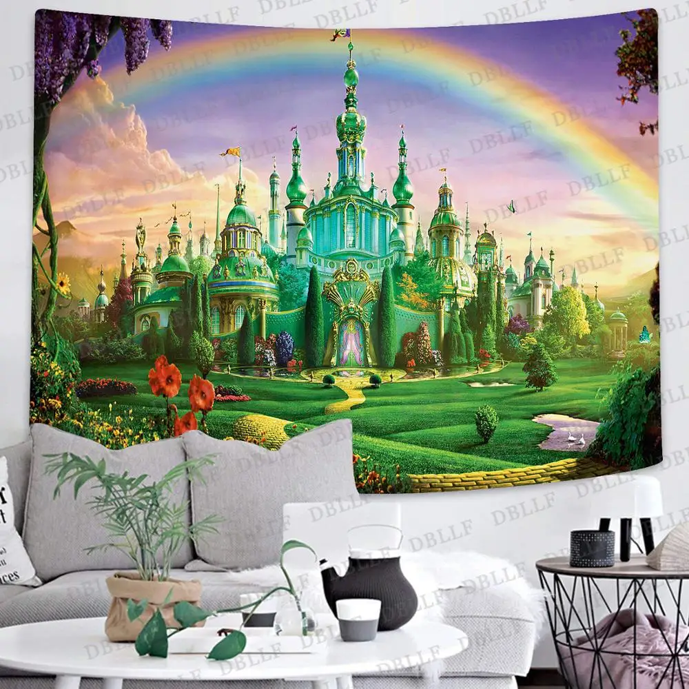 Simsan Fantasy Forest гобелен с изображением деревьев Fairyland Alice Castle Wall висящие Декорации