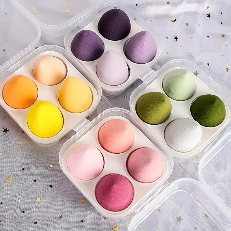 4Pcs Makeup Sponge Soft Bueaty Blender Discount Make Up Water Tear Drop Fondation Powder Cream Concealer Cosmetic Sponge Puff