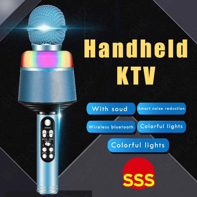

Bluetooth микрофон ручной микрофон USB Mini Home KTV для музыки профессиональный динамик плеер для вокала, с рекордером микрофон караоке динамик