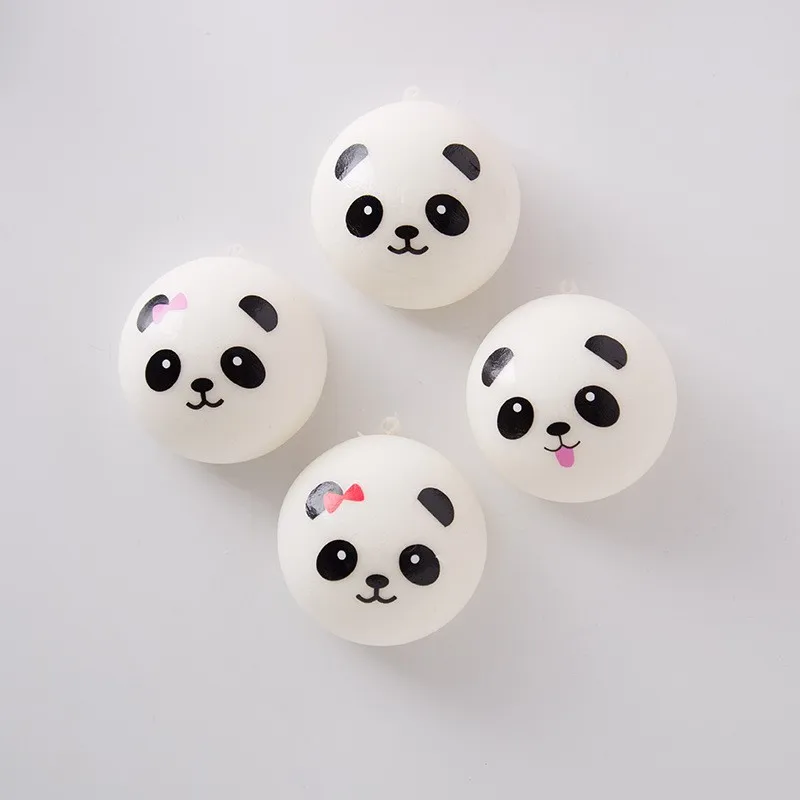 

10CM Squeeze Toys Squishy Panda Bun Stress Reliever Ball Slow Rising Decompression Toys PU Key Chains Keychain Kids Toys