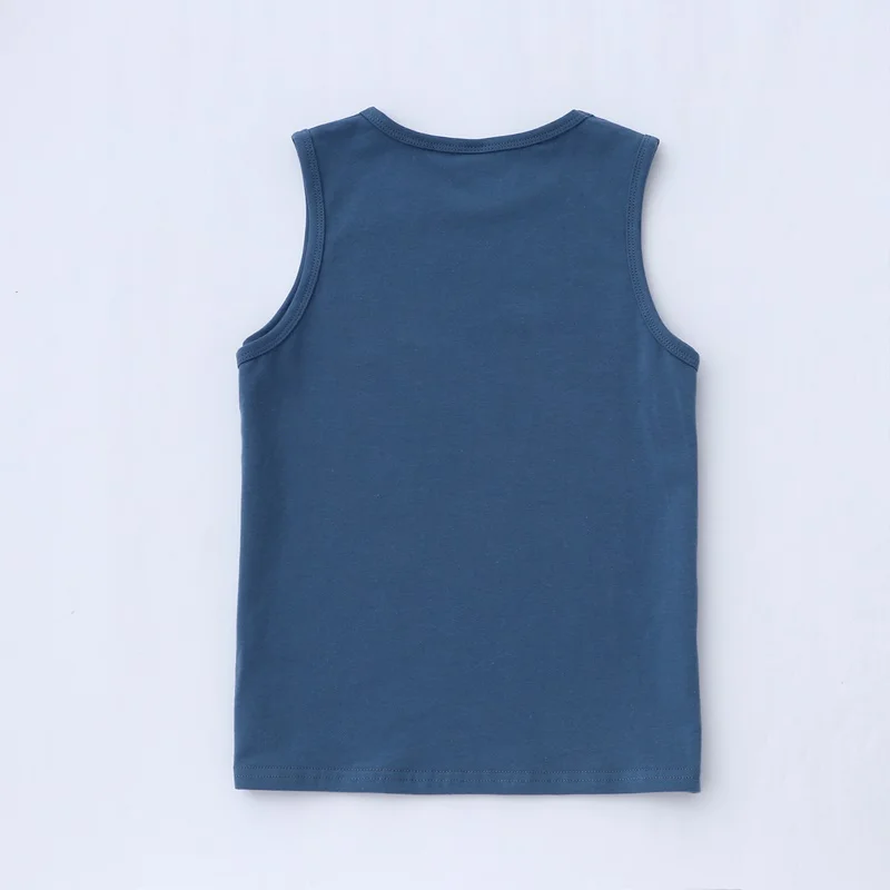 

2 PCS Boys Vest Tops Print Cool Sleeveless Vest + Solid Vest Cotton Kids Summer Clothes Teens Boys Clothes Children Clothes 4-9Y