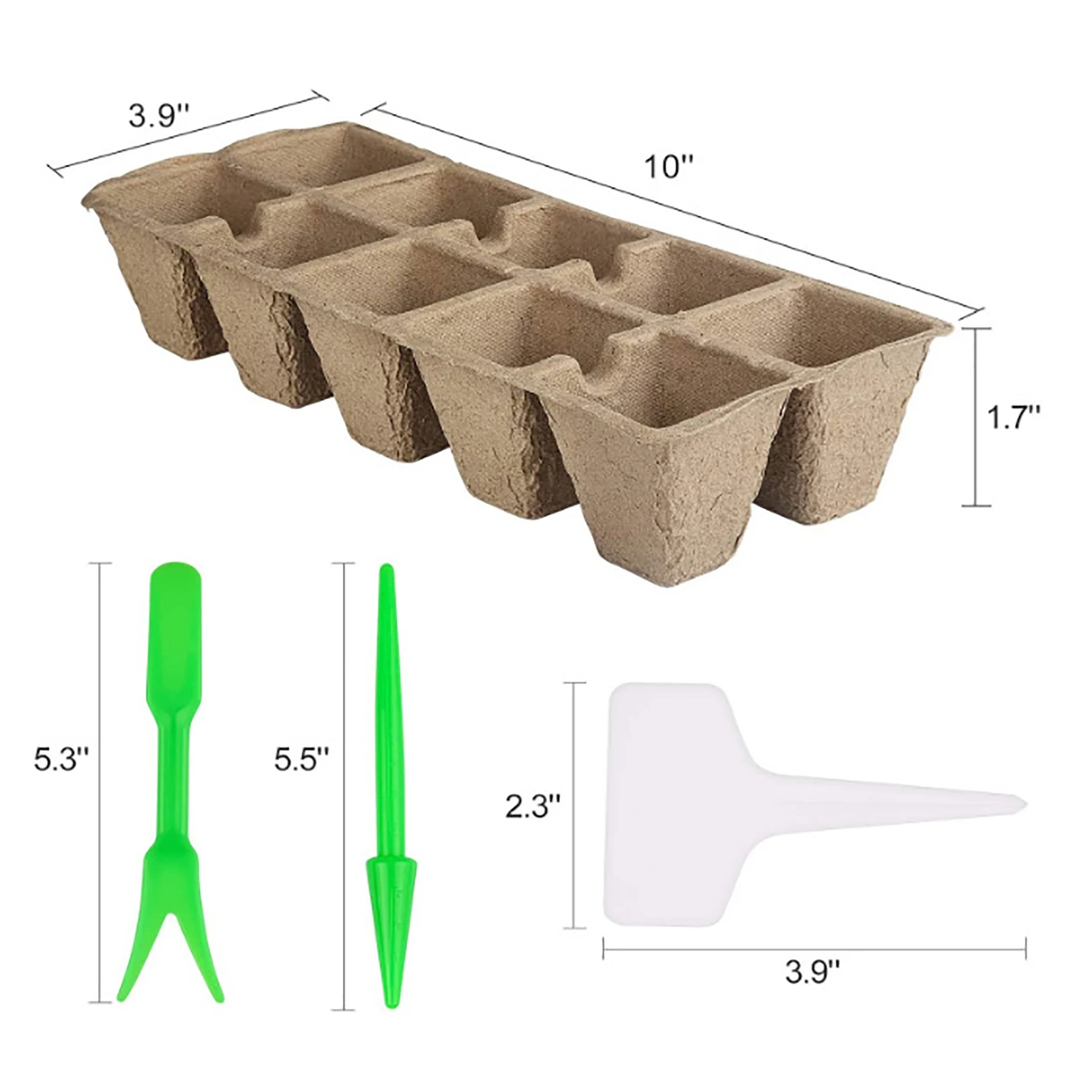 

2x5 Pulp Flower Pot Environmentally Friendly Degradable Holder Nursery Cup With 10 Holes Seedlings Starter Tray Kit For Plant