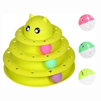 indoor pet fun toys interactive cute turntable ball three layers teaser mouse for puppy kitten young cat accessories 3 colors