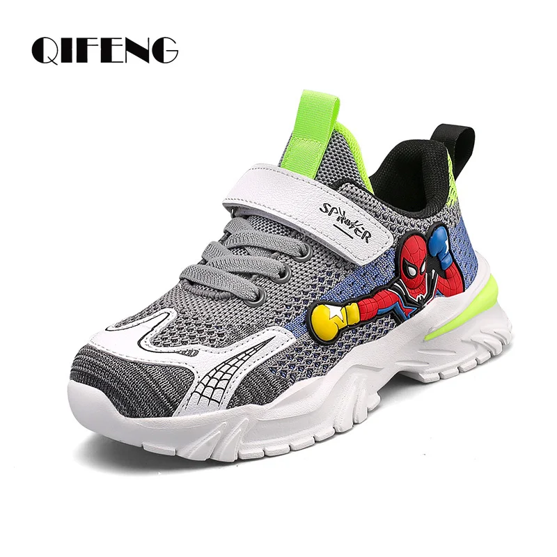 2022 Casual Shoes Boys Light Black Chunky Sneakers Kid Summer 5 6 8 9 Sport Footwear Spider Autumn Winter Children Fashion Man