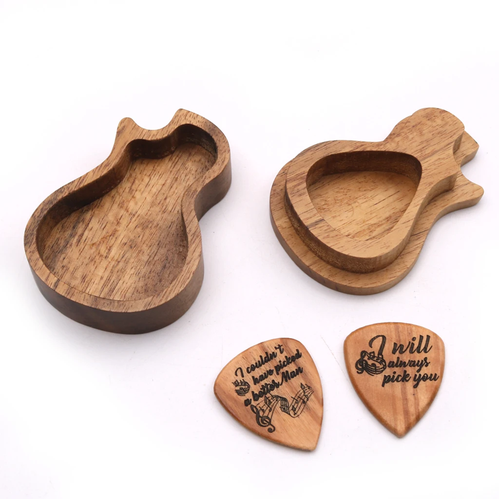 

Wood Guitar Picks 2pcs, Guitar Plectrums For Electric, Acoustic, or Bass Guitar