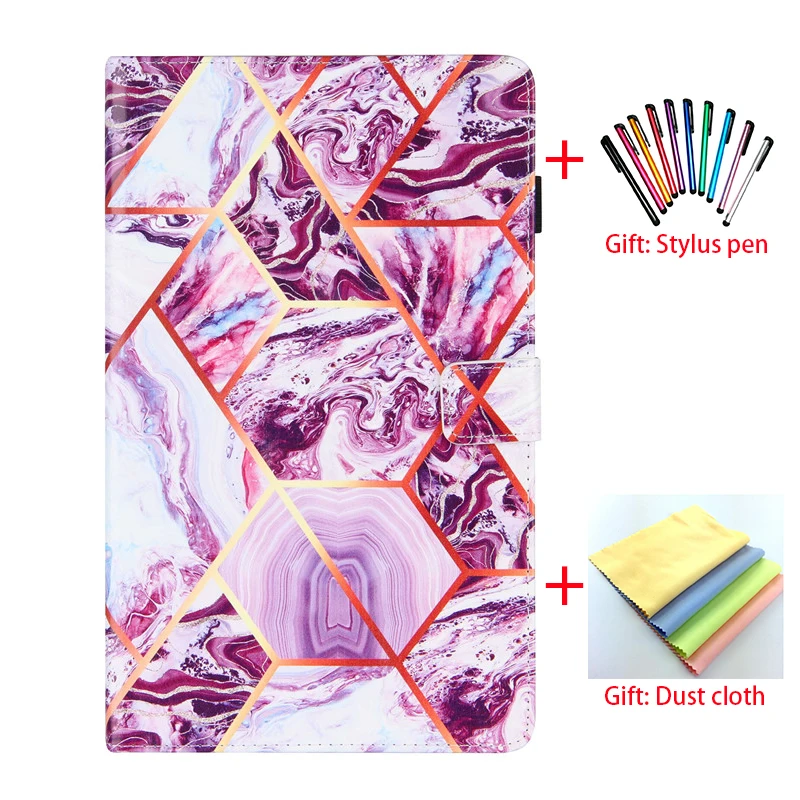 Чехол-подставка из искусственной кожи с мраморным рисунком для Samsung Galaxy Tab A 10 1 T510
