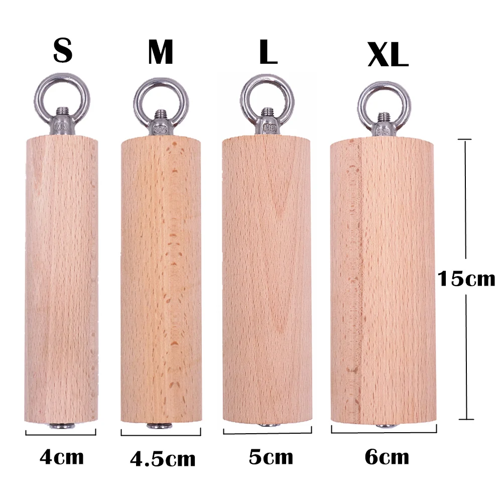 

1 Pair Pull Up Hand Wooden Grip with Strap Cannonball Grips for Grip Strength Core Workout Rock Climbing Holds Finger Exercise