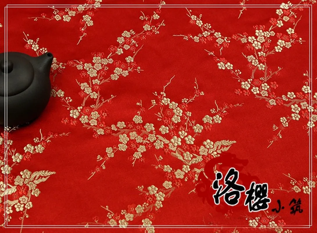 Thick Chinese Damask Costume Dress Robes Qipao Clothes Kimono Satin Plum Jacquard Brocade Fabrics | Дом и сад