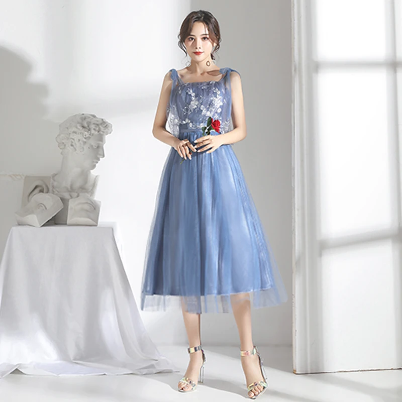 Длинное платье из тюля для свадебной вечеринки женщин а силуэт серое синее