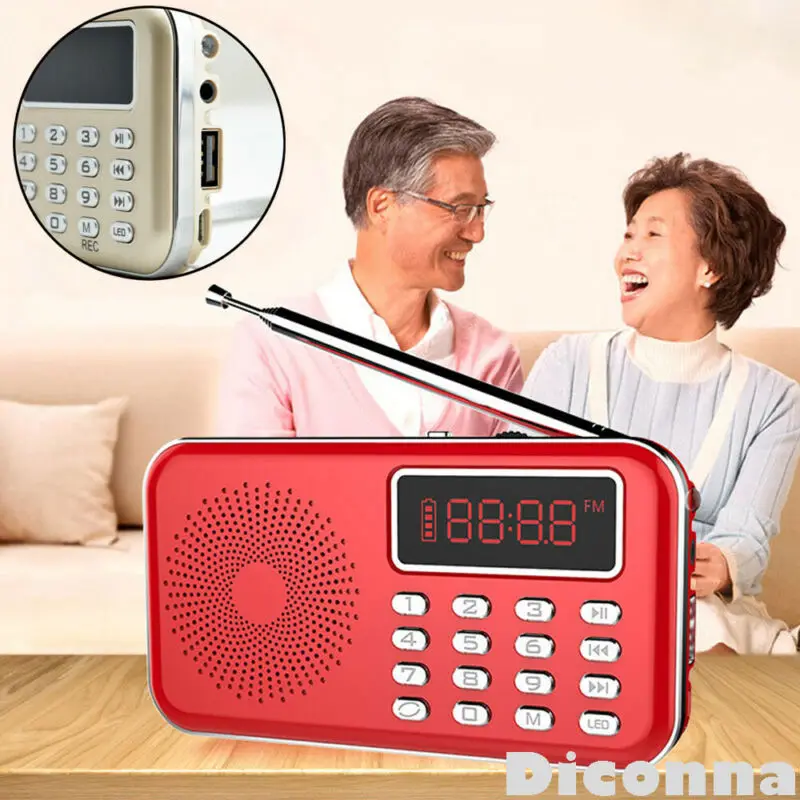4 цвета Мини Портативный ЖК цифровой fm радиоприемник динамик USB Micro SD TF карта MP3