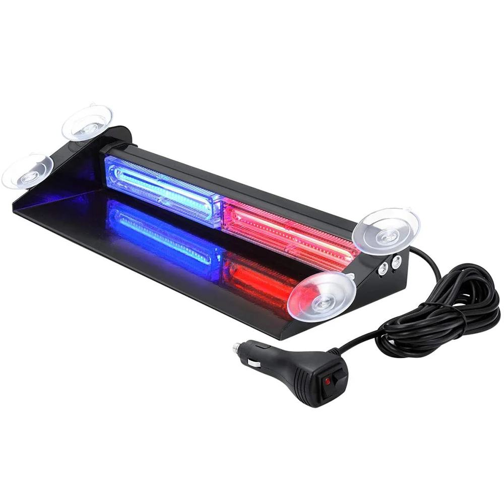 

Red Blue Yellow 12V-24V LED COB Car Windshield Strobe Warning Light Flashing Lights Police Emergency Flasher Signal Lamp
