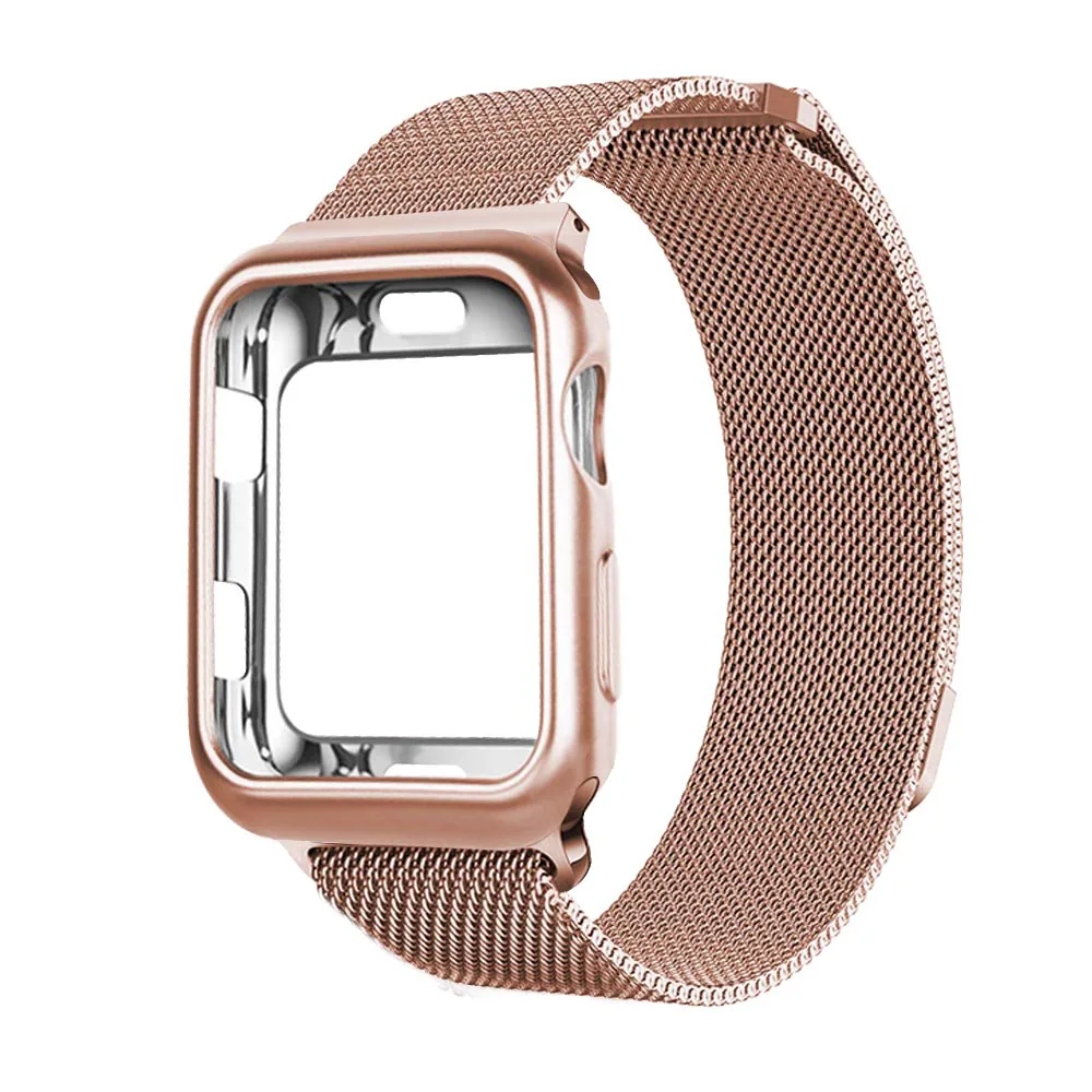 Миланский ремешок+ чехол для 38 мм 42 мм apple iwatch series 3 2 1 ремешок 40 мм 44 мм для apple watch 4 pulseira аксессуары для браслетов