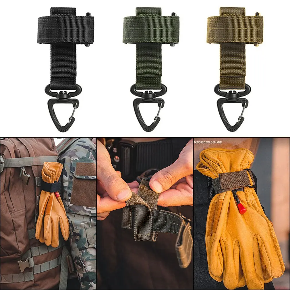 

1PC Multi-purpose Glove Hook Military Fan Outdoor Tactical Gloves Climbing Rope Storage Buckle Adjust Camping Glove Hanging Buck