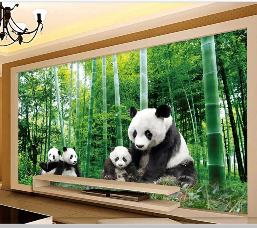 Papel de parede Forest National Treasure Grade Панда 3d обои роспись гостиная ТВ Детская спальня
