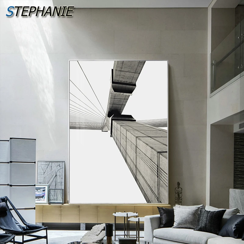 Абстрактный ретро уличный пейзаж холст архитектурный художественный постер