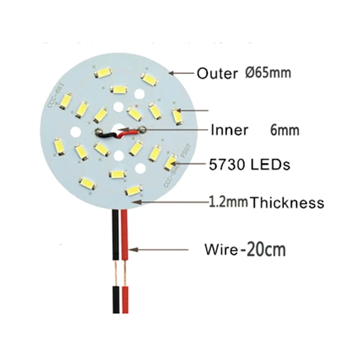 20 шт SMD 5730 9 Вт 65 мм белый светильник светодиодный ing доска панель источника бусины