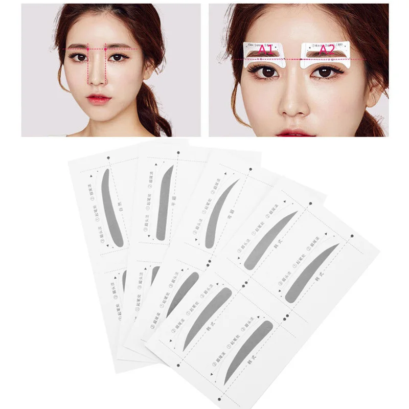 4 шт. трафарет для бровей шаблон формирования многоразовые Стикеры ухода за