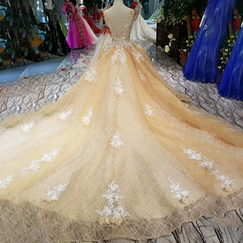 LS11050 золотые кружевные вечерние платья для выпускного вечера элегантное бальное