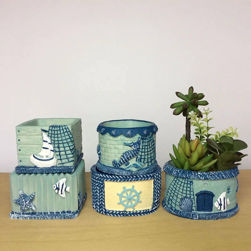 Креативные смоляные цветочные горшки ручной работы простые для