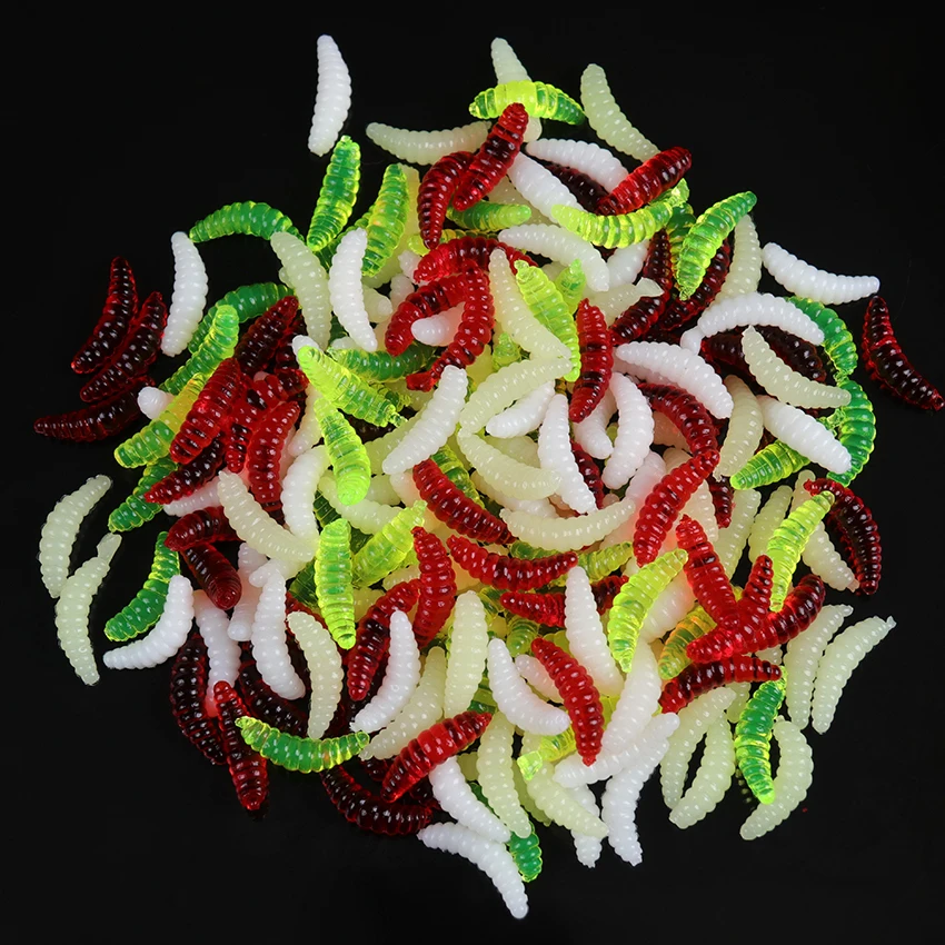 Рыболовные приманки в виде червяка 50 шт. мягкие с запахом червей снасти