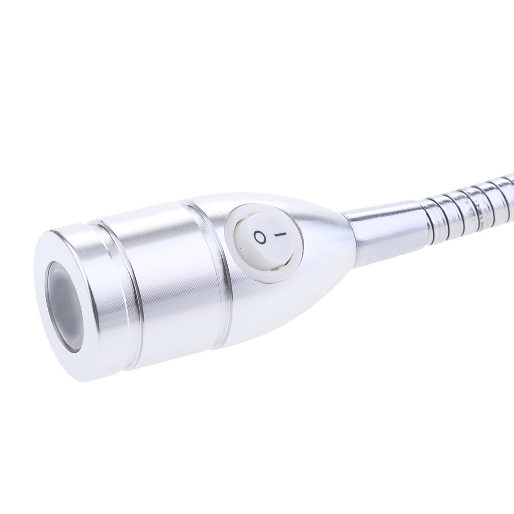 

Silver Universal LED Desk Lamp Heavy Duty Interior Reading Light Metal Hose