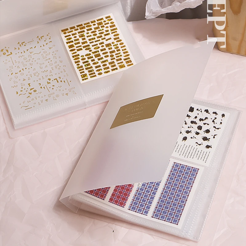 

Nail Stickers Storage Book 80 Large Capacity Exhibition Photo Album Card Package Button Type Manicure Stickers Manicure Notebook