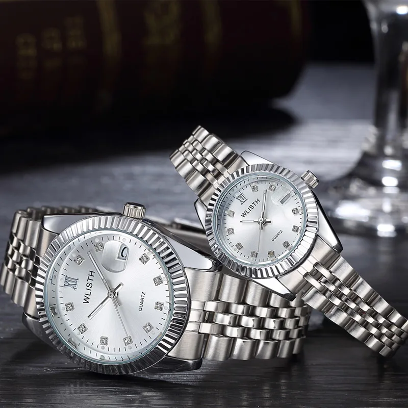 Мужские классические Универсальные мужские часы немеханические часы с календарем стальной ремешок мужские часы wo мужские часы парные от AliExpress WW
