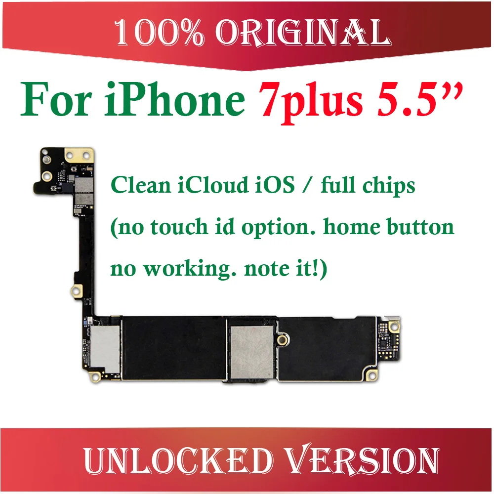 128 ГБ для iphone 7 Plus материнская плата, оригинальная разблокированная материнская плата для iphone 7 5,5 дюймов без/с сенсорным ID 32 Гб 256 ГБ