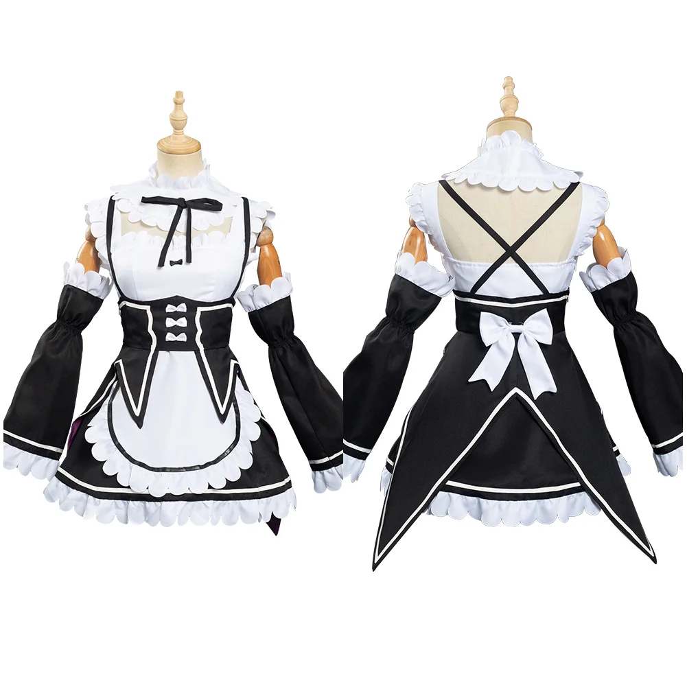 

Ram/Rem Cosplay Re:zero Kara Hajimeru Isekai Seikatsu Re Life In a Different World Kawaii Sisters Costume Maid Servant Dress