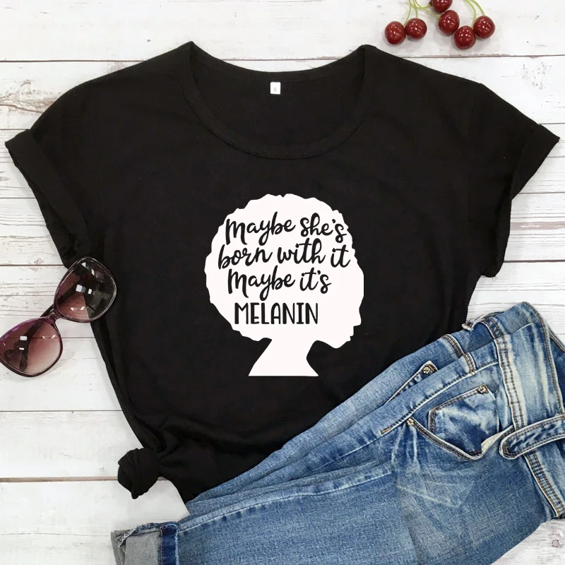 Возможно она новорожденных с ней футболка Черная жизнь женщины Феминистская