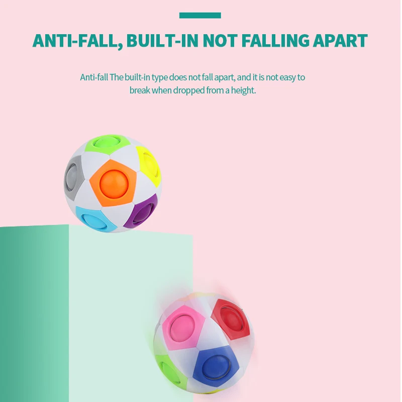 

Anti Stress Magic Rainbow Ball Stress Relief Toys Creative Push-Type Children's Educational Birthday Gift Decompression Artifact