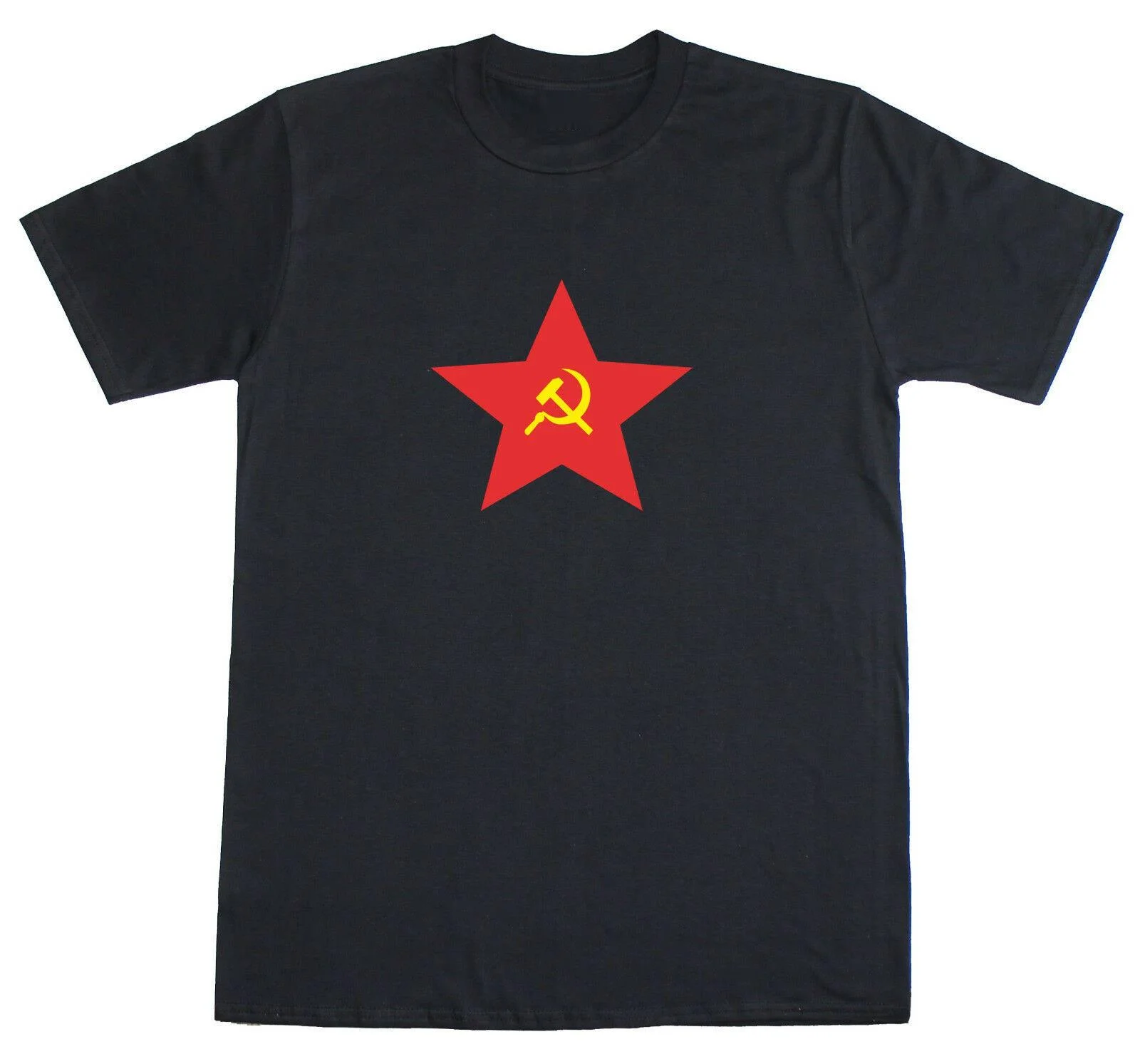 

Russian Hammer and Sickle CCCP Red Star Soviet Mens Loose Fit Cotton T-Shirt New