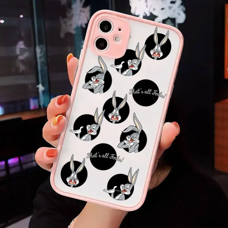 

Funny Cartoon Bugs Bunny Phone Cases matte transparent For iphone 7 8 11 12 plus mini x xs xr pro max cover