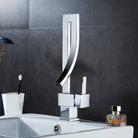 basin faucets gold brass square bathroom sink faucet single handle deck mounted toilet hot and cold mixer water tap
