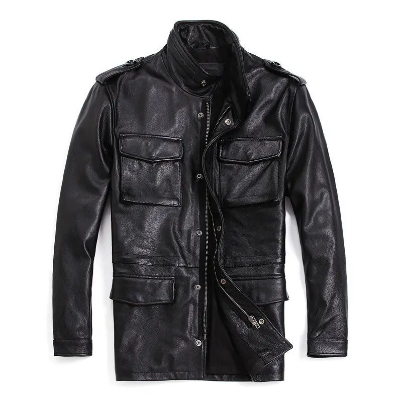 

2021 Autumn Winter Men Clothing Real Leather Jackets Male Motorcycle Stand Collar Coats Ladies Genuine Cow Leather Outwear W598