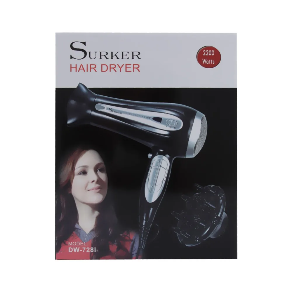 

Surker hair dryer DW-728I multi-speed temperature control high-power negative ion household hair salon quick-drying hair dryer