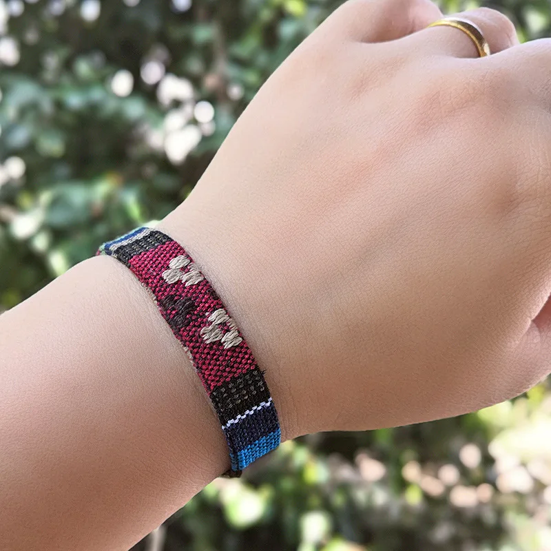 Женский плетеный браслет в этническом стиле ручной работы Бохо|Браслеты с