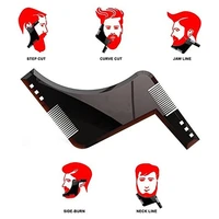 hot 1pcs high quality beard shaping styling template plus beard comb all in one tool abs comb for hair beard trim template
