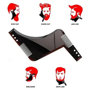 Hot 1PCS High Quality Beard Shaping Styling Template PLUS Beard Comb All-In-One Tool ABS Comb for Ha in Pakistan