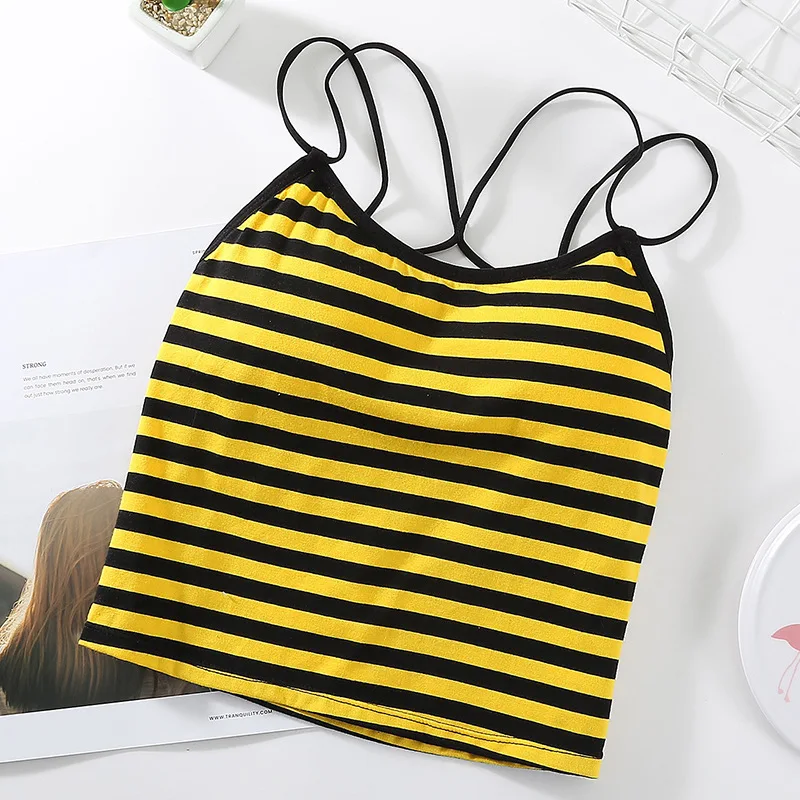 Летний укороченный топ на бретелях для женщин красивый удобный жилет без рукавов