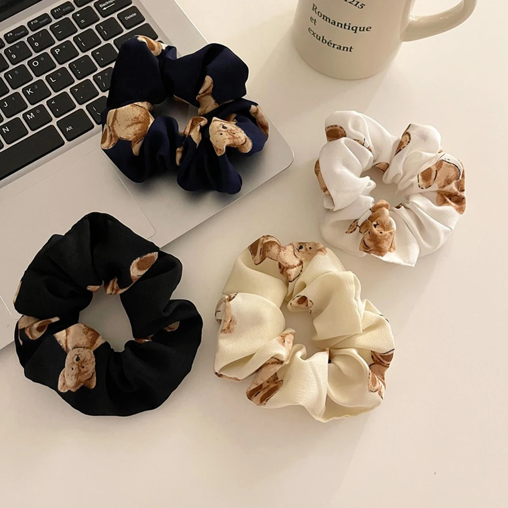 

Headdress Chiffon Girls Cloth Fashion Rubber Band Hair Rope Little Bear Scrunchies Large Intestine Ring
