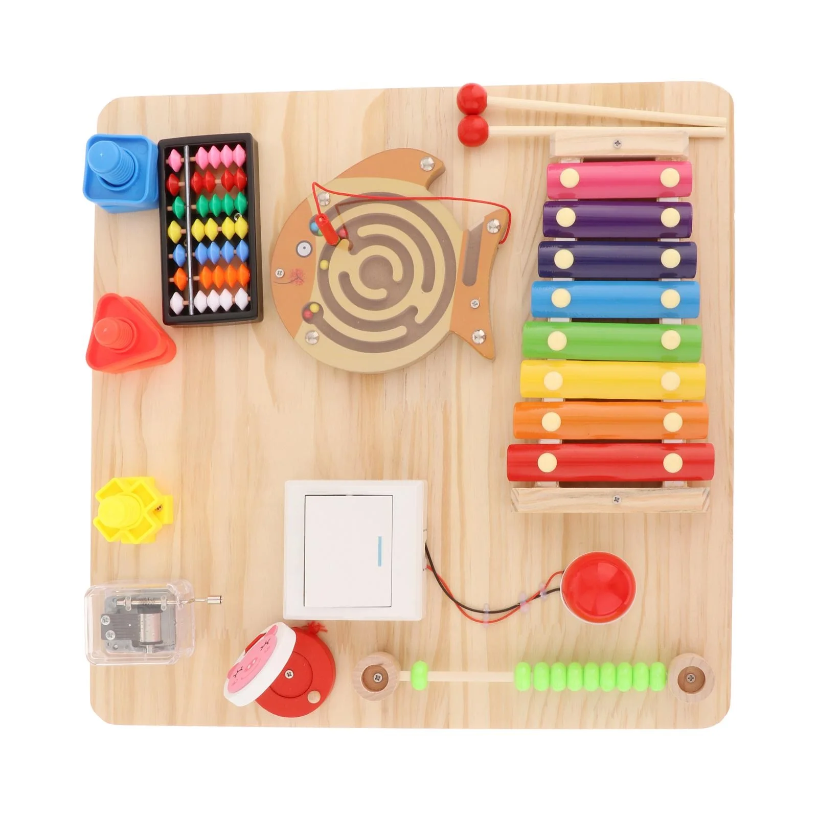 

Wood Busy Board, Creativity Activity Board, Toddler Airplane Car Toy, Early Development Fine Motor Skills Creativity Toys