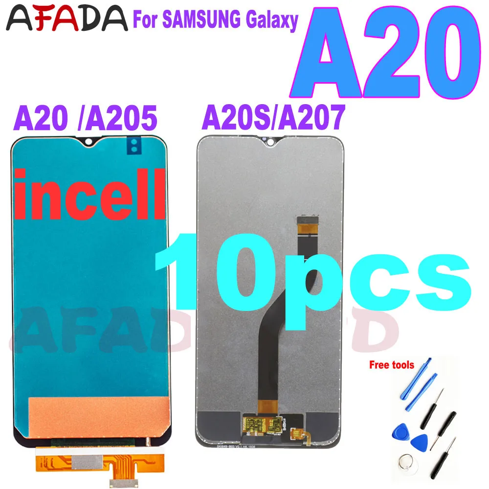 

10 шт., сенсорный ЖК-дисплей в сборе для SAMSUNG Galaxy A20, A205, SM-A205F A205FN, A20s, A207, SM-A207F A207F/DS, A207FN, A207U