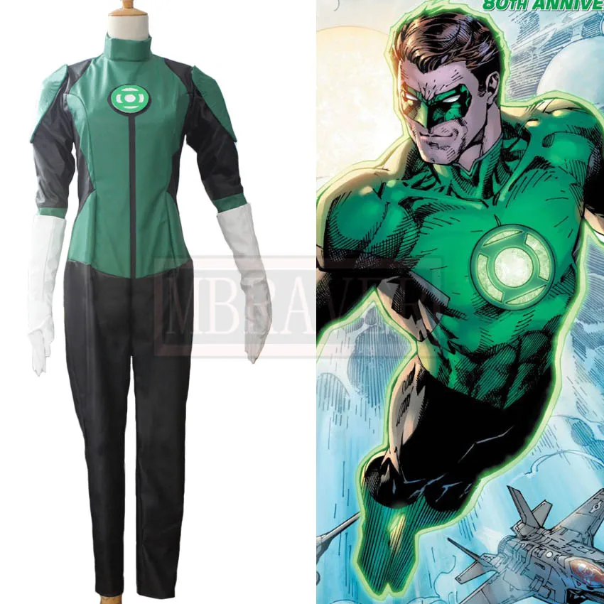 Superhero Green Lantern Harold "Hal" Jordan Uniform Cosplay Costume Halloween Party Outfit Custom Made Any Size