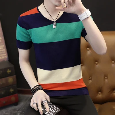 

Men's short sleeve t-shirt summer trend handsome casual half sleeve 9833