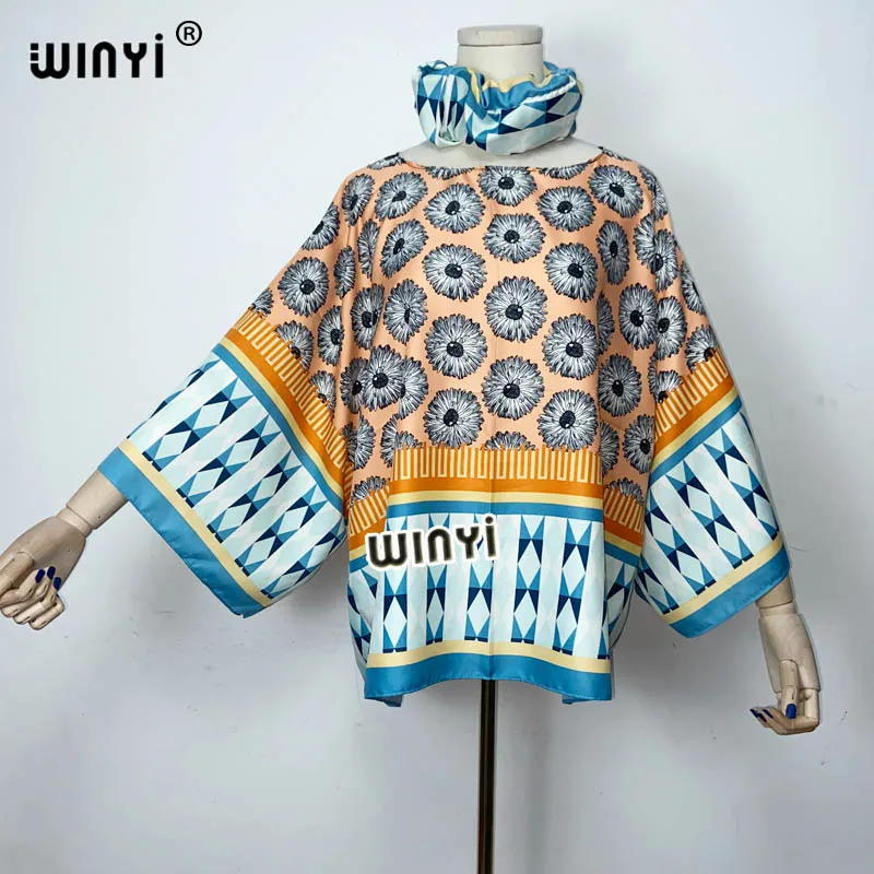 

WINYI элегантная летняя одежда с принтом в стиле бохо Женская одежда с повязкой на голову Дашики блузка из Саудовской Аравии