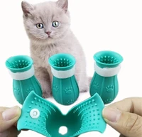 adjustable cat foot cover pet anti scratch and bite silicone cover anti scratch cat shoes pet bath paw cover cat supplies